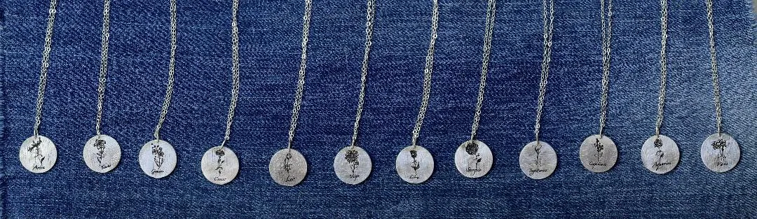 Zodiac Birth Flower Necklaces